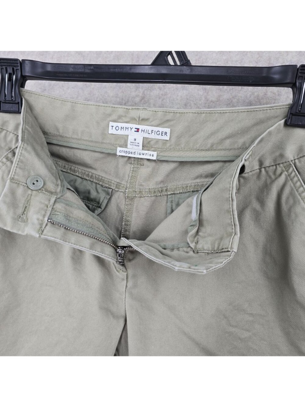 Tommy Hilfiger Womens Cropped Low-Rise Khaki Pants Size 8 - Picture 4 of 7